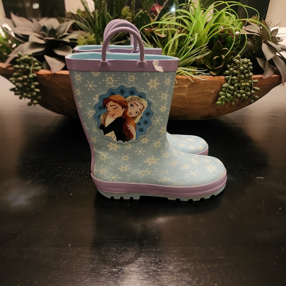Disney Frozen Blue and Purple Rain and Snow Boots - Size 13/1